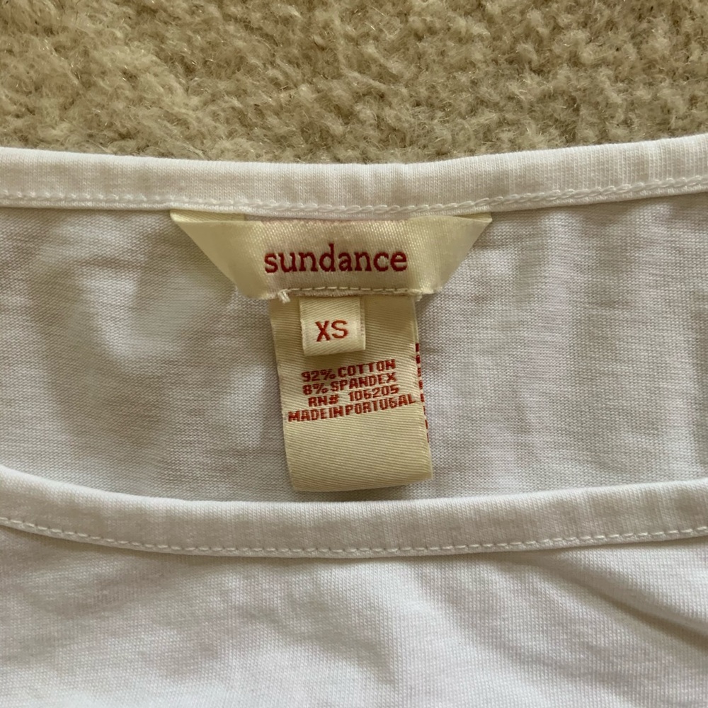 Sundance White 3/4 Sleeve Ruched Top - Picture 5 of 6